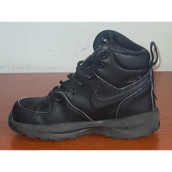 Nike Manoa LTR Kid's Shoes 11C BQ5373-001 Black Mid Top Lace-up Sneakers - Picture 4 of 10